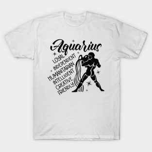 Aquarius Zodiac Sign Positive Personality Traits T-Shirt